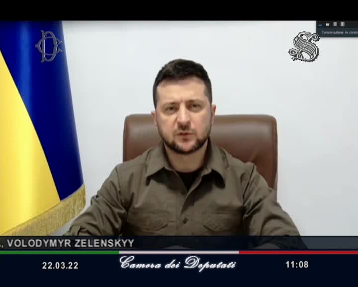 Incontro in videoconferenza con Volodymyr Zelensky, intervento del Presidente Zelensky