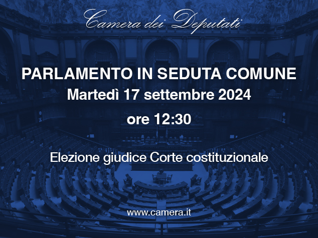 Segui la diretta Parlamento in seduta comune - Elezione giudice Corte costituzionale su webtv.camera.it